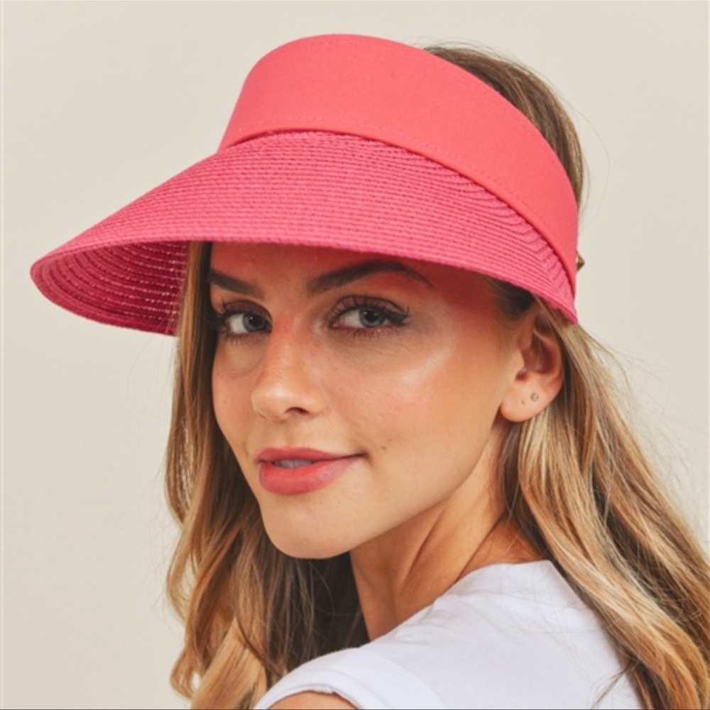 Pink Solid Visor Hat